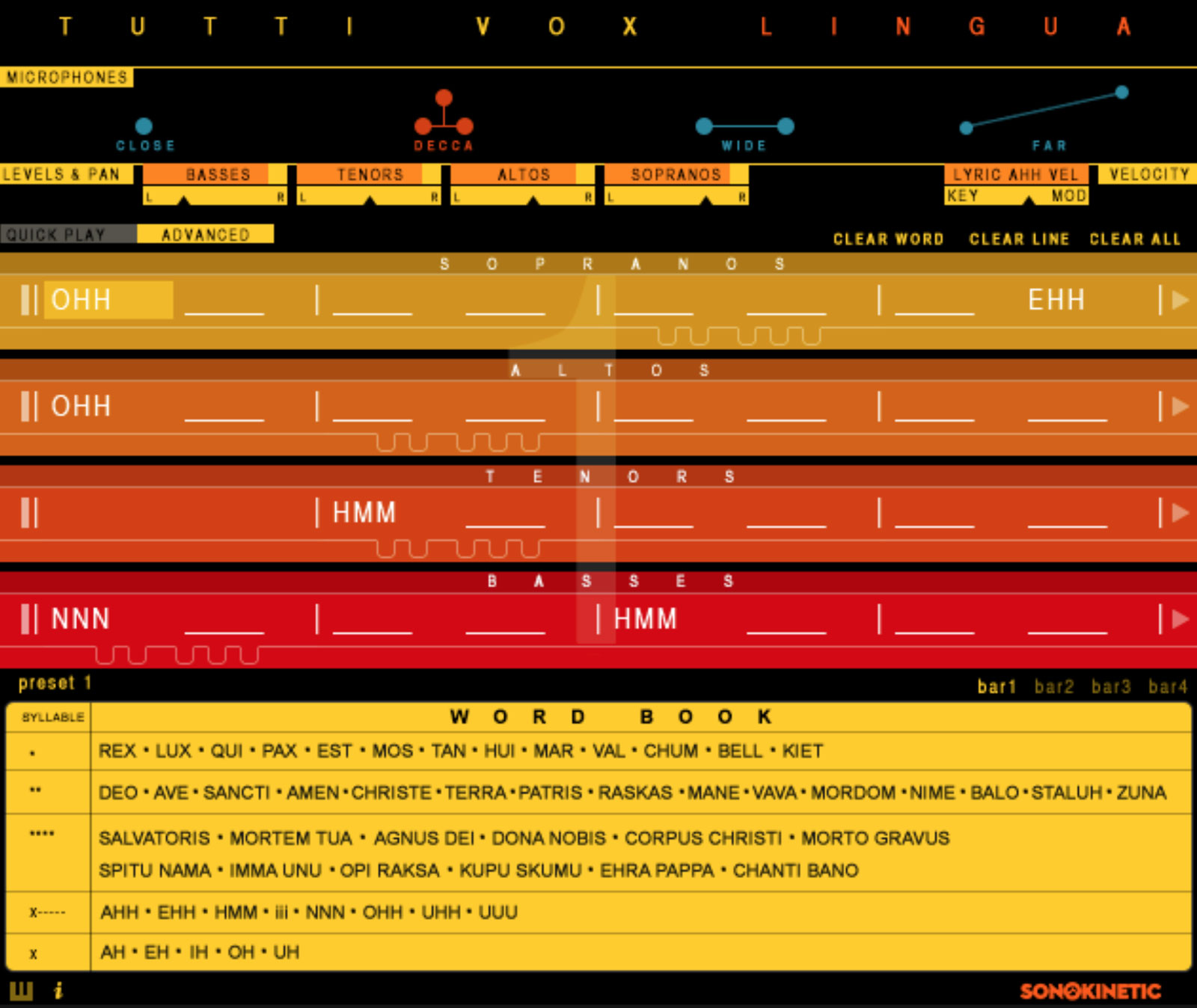 Tutti Vox Lingua Interface - Advanced